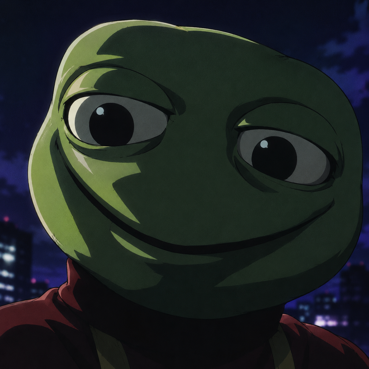 ANIMETOAD in a dark 90s anime city